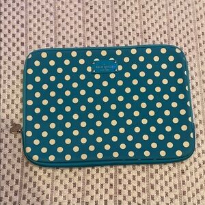 Kate Spade Teal and Cream Polka Dot Laptop Sleeve